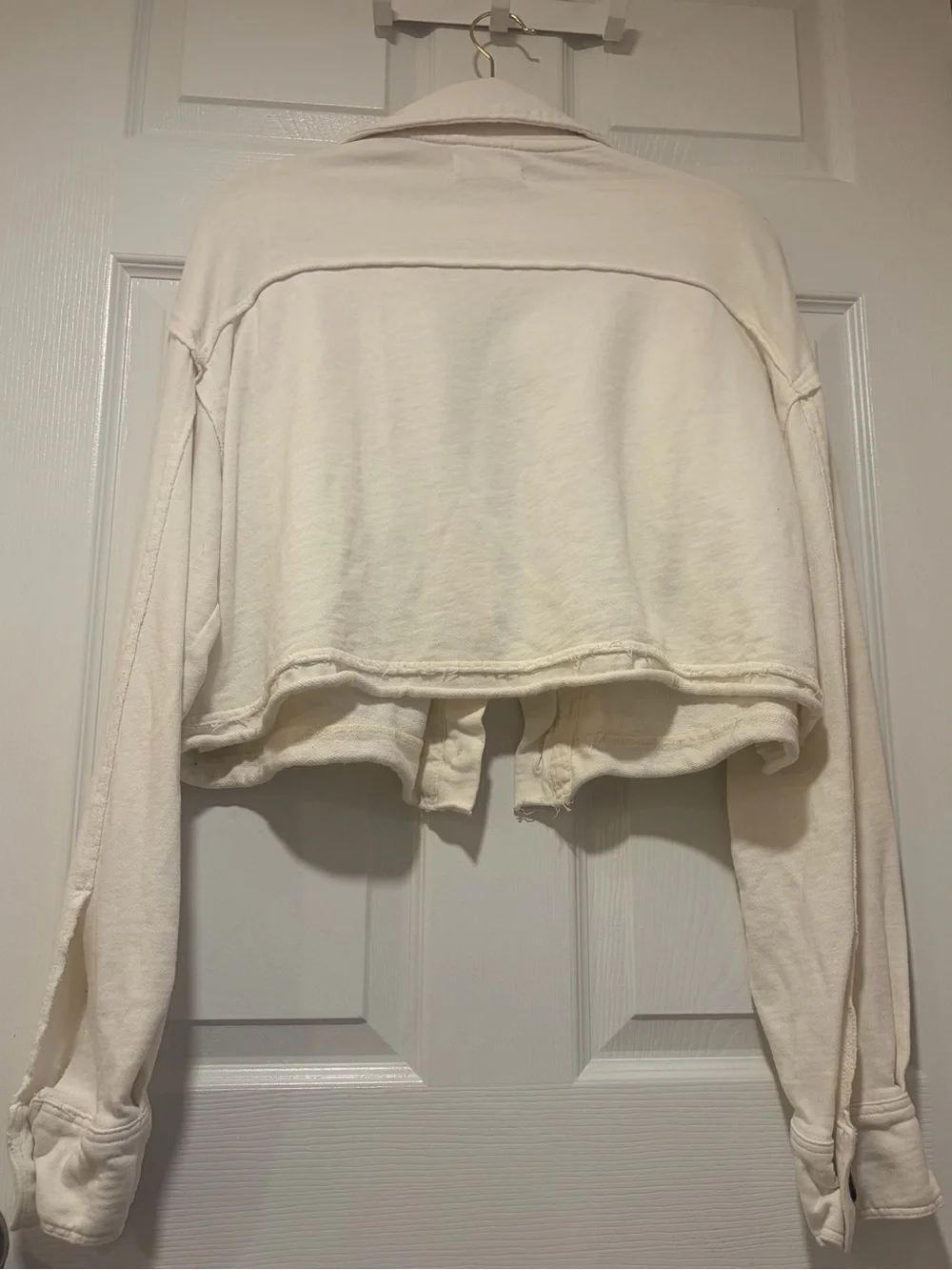 Free People Cropped Cream Cardigan